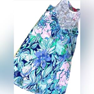 Lilly Pulitzer Shift dress Nala Shift Dress Size 00 Party Blue Green Dres